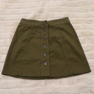 Madewell Army Green Skirt